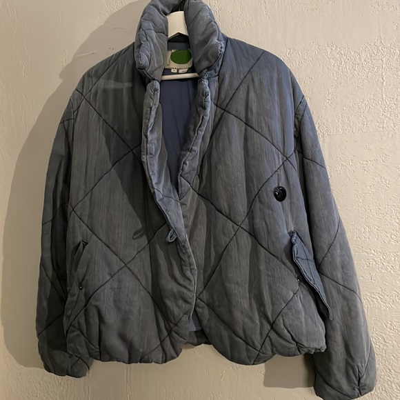 ANTHROPOLOGIE PUFFER QUILTED BLUE JACKET - Picture 3 of 9